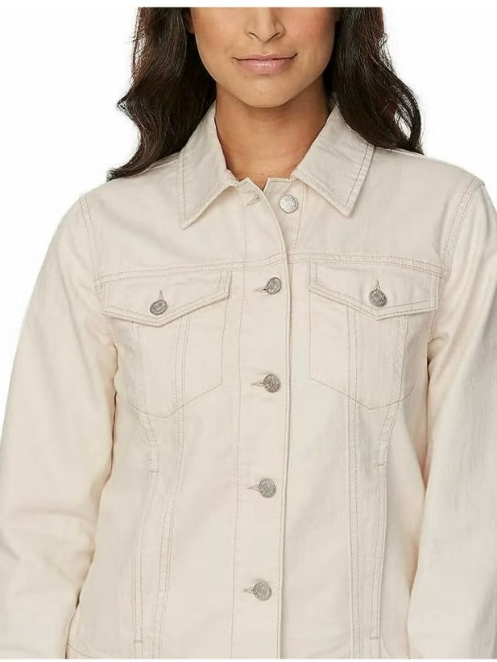 Buffalo David Bitton Womens Denim Jacket (Light Cream/Off-white Hue)